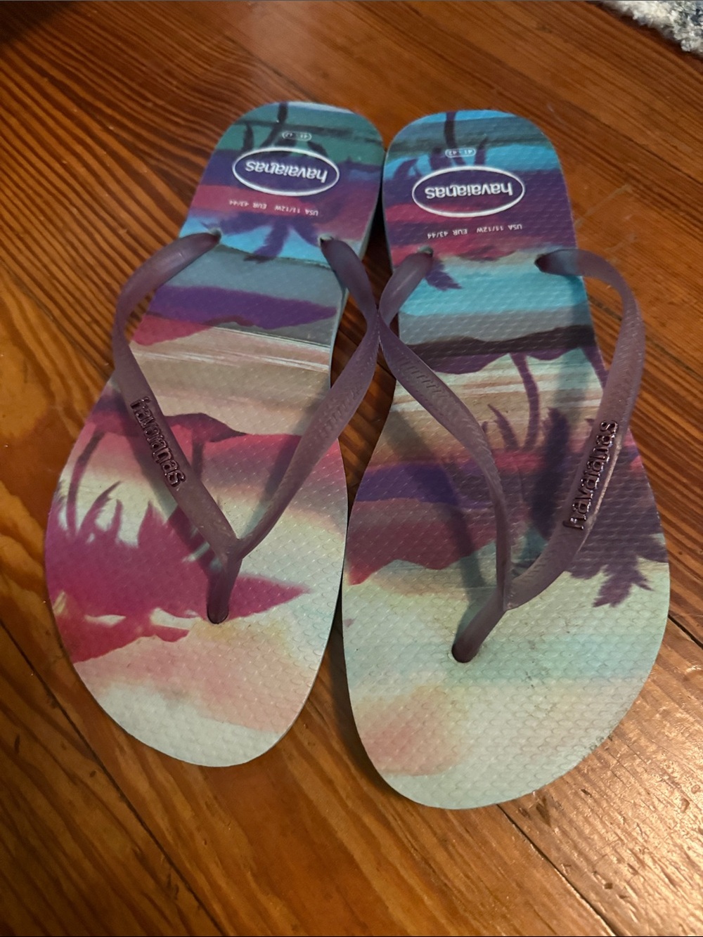 Havaianas beach Tropical Floral Flip Flops w 11 12 43/44 - Picture 6 of 6